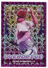 Dane Dunning 2021 Panini Chronicles Overdrive Purple Velocity Rookie #16 Rangers