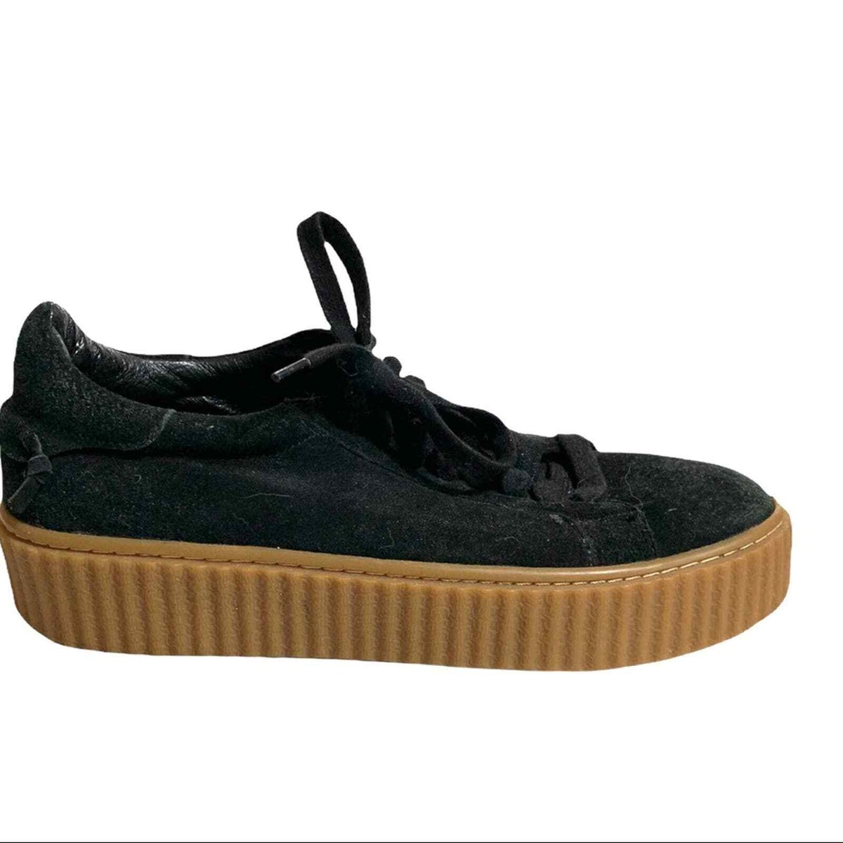 Platform Black Creeper Sneakers J/Slides NYC Black Suede Platform