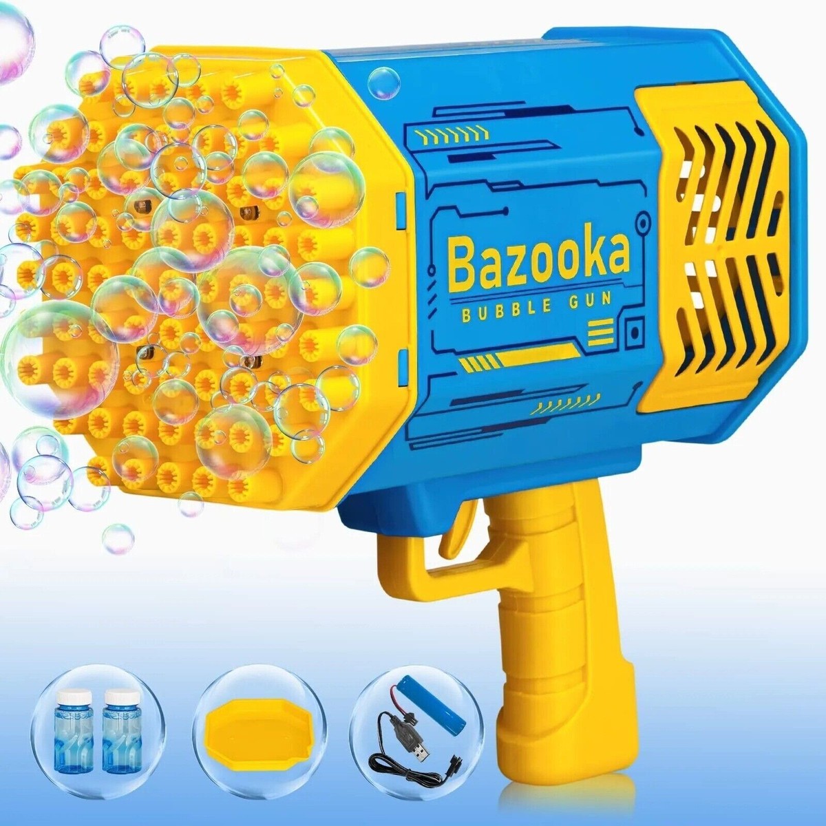 2 Pack NEW BAZOOKA Bubble Gun 69 Hole Big Blaster Bubble Toy
