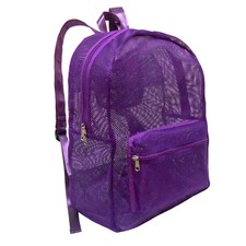 Mesh Foldable Backpack See Through School Book Bag Beach Hike Travel Gym Daypack