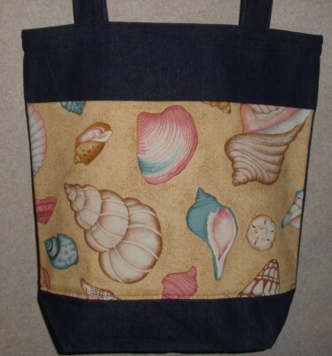 NEW Handmade Large Sea Shell Seashells Conch Tropical Ocean Beach Swim Tote Bag