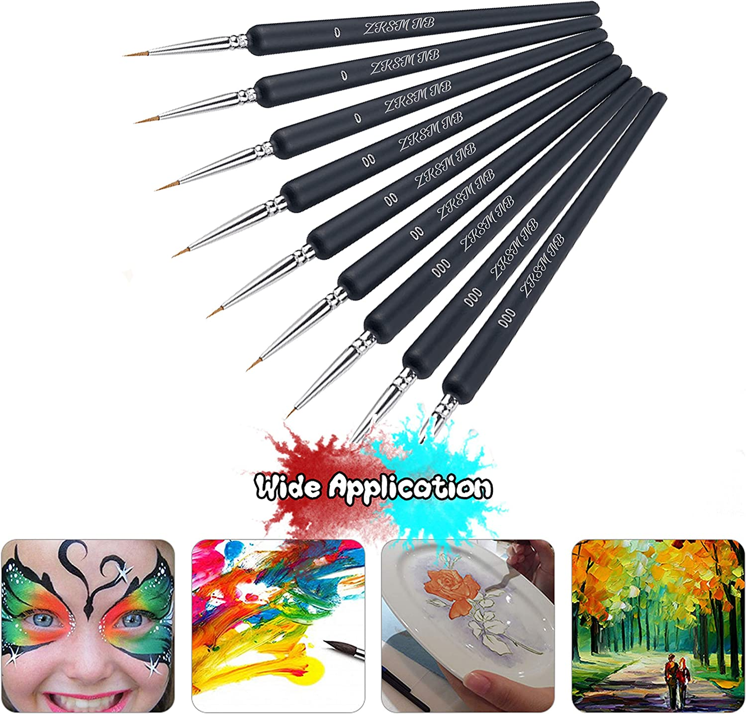 9Pcs Detail Paint Brush Set Fine Miniature Artist Painting Brushes eBay