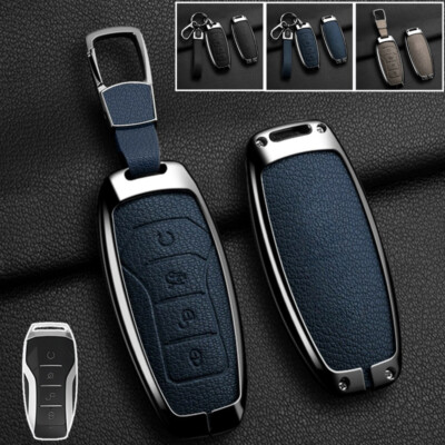 Zinc Alloy Leather Car Key Fob Case Cover For BYD Qin PLUS Song Pro MAX Han Ev