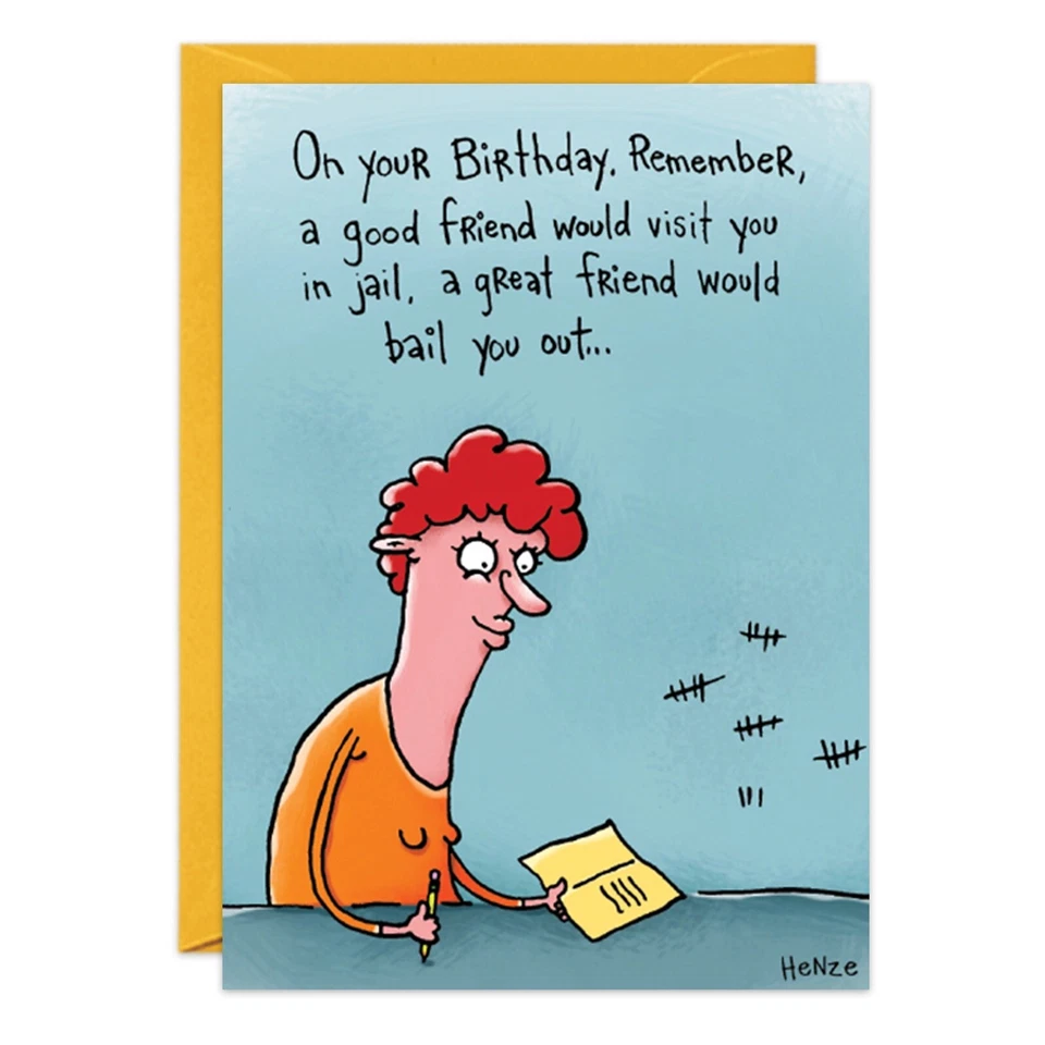 Humor Funny Jail Birthday Card Her Best Friend Woman Oatmeal Studios - Image 3 of 3