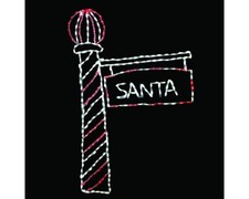 Christmas Outdoor Decorations LED Lighted Wireframe Art Santa's North Pole Sign