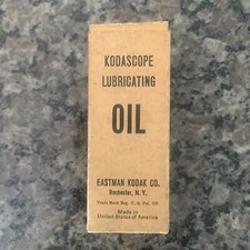 Vintage Eastman Kodak Kodascope Lubricating Oil Box Full Bottle
