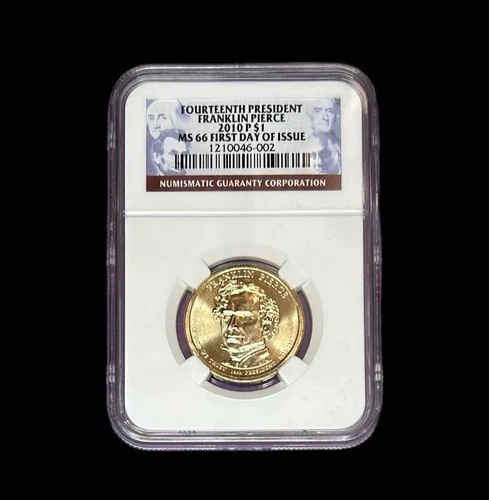 2010 P $1 Franklin Pierce NGC MS66 First Day Issue