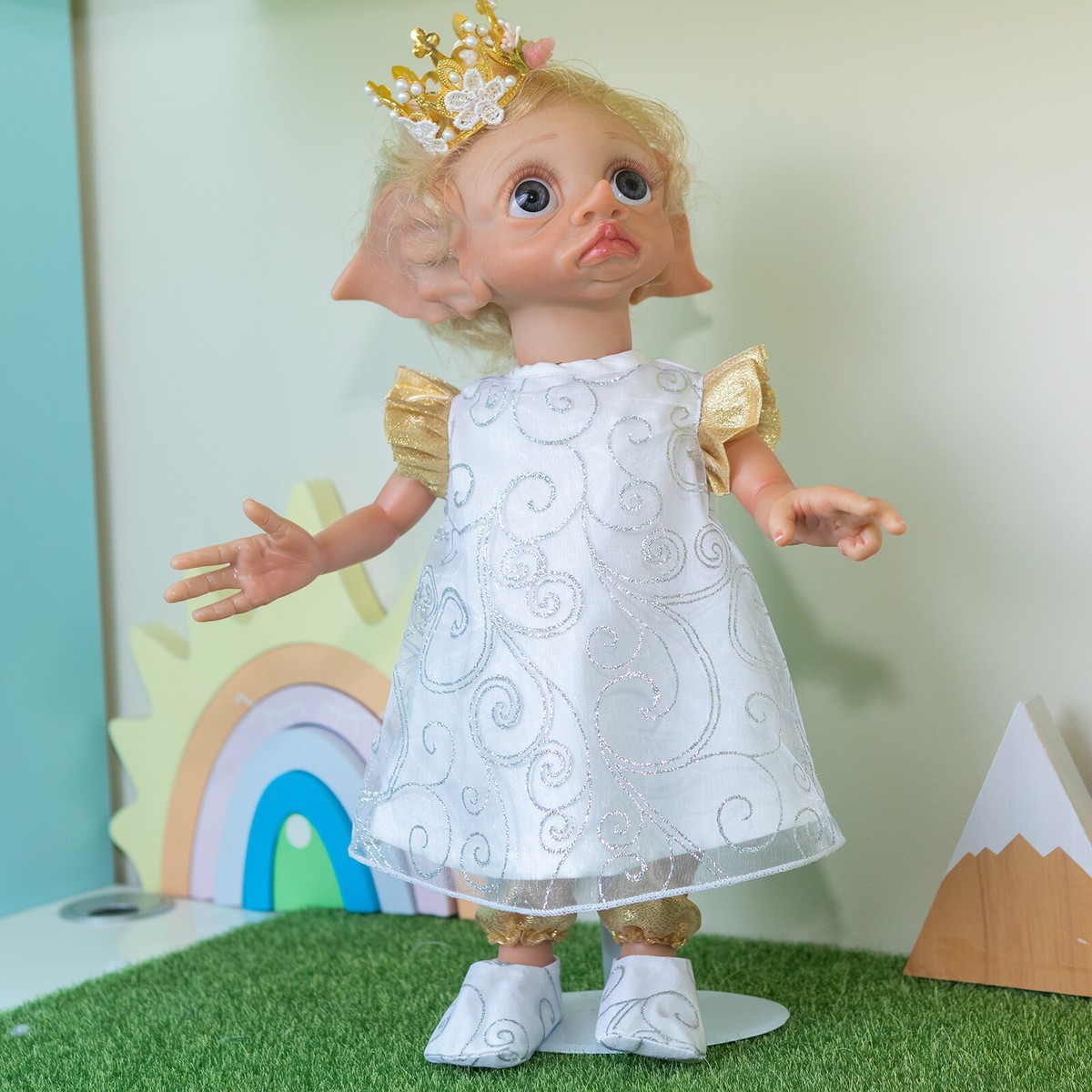 Realistic Reborn Baby Doll 17in Full Body Vinyl Elf Poseable Real