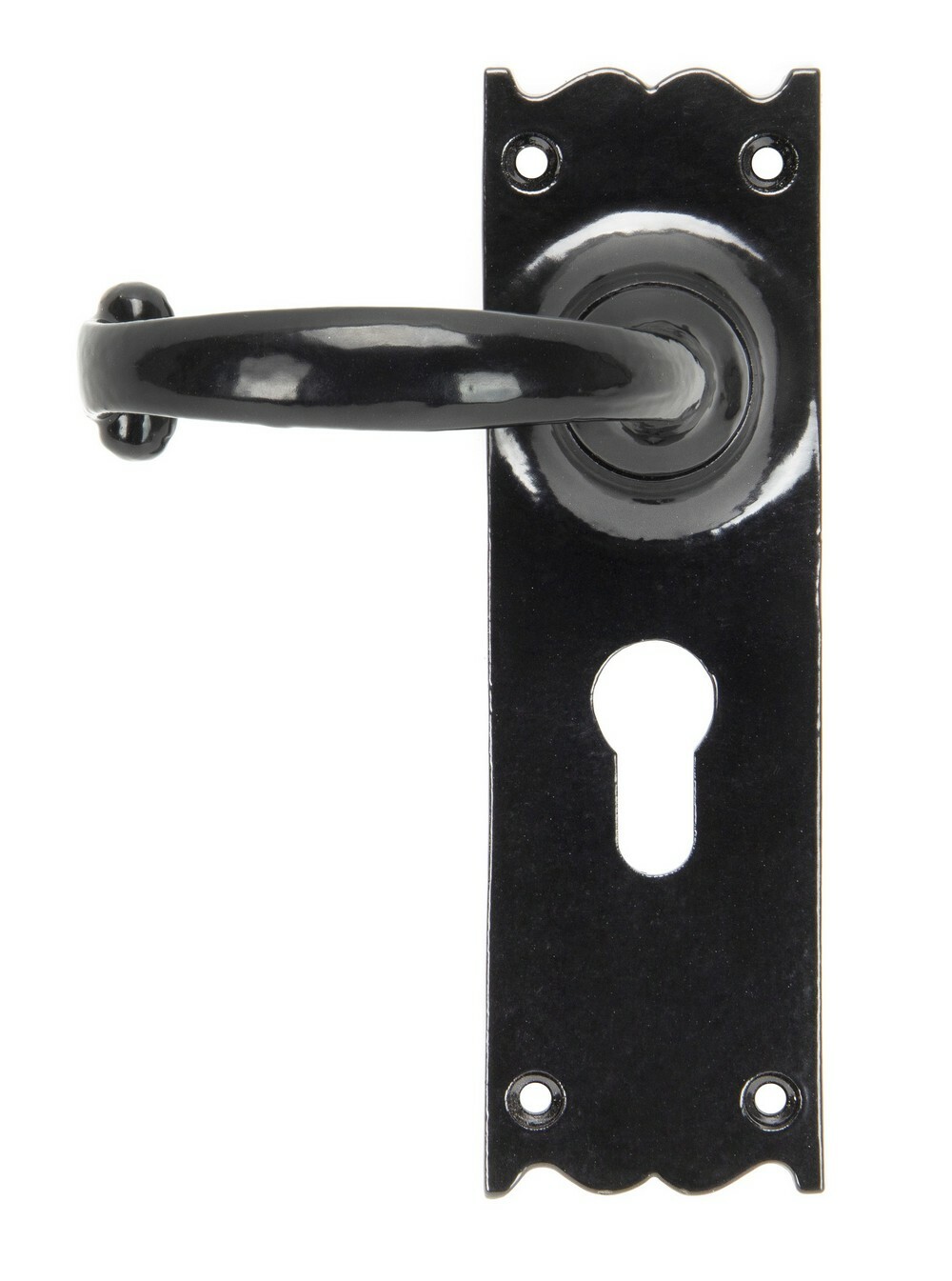 From The Anvil 91966 Black Cottage Door Lever Euro Lock Set - Image 2