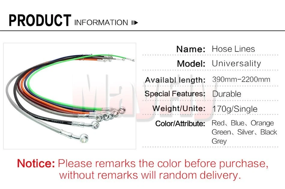 Fit for Ducati BMW Benelli M8 Stainless Steel Braided Pipe Brake Oil Hose Line - Image 2 of 4