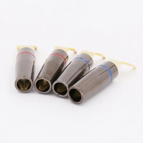 Viborg HiFi 2X copper Gold Plated Y Spade Plug With Fork Screw Locking Connector - Picture 2 of 8