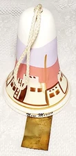 6.5" Mexican Hand Painted w Gold Accents Ceramic Bell New Mexico Made in Mexico