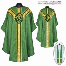NEW Green gothic vestment, stole set ,Gothic chasuble,casula,casel NEW