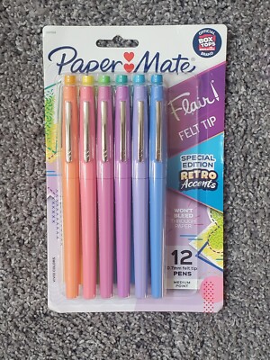 Paper Mate Special Edition Retro Flair Felt Tip Pens, 12pk 
