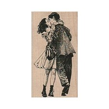 NEW Young Couple Kissing RUBBER STAMP, Lovers Stamp, Young Love Stamp, Kissing