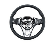 Lenkrad beziehen mit Leder für Mercedes GLC Bj. 2017-2021 weißer Faden NEU LEDER