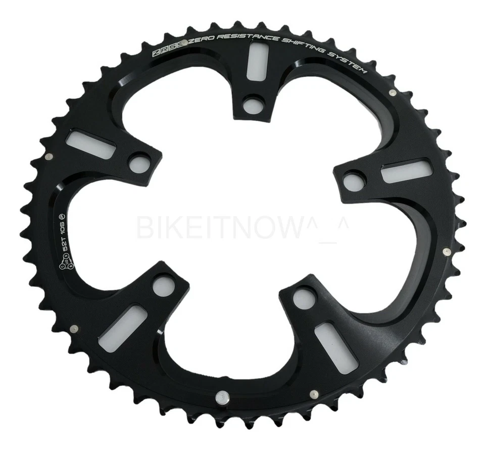 Plato DRIVELINE 52T Carretera, Bicicleta CC 7075/T6 BCD 110 MM Negro/Plateado, 2x10 Velocidad Foto 2 de 4