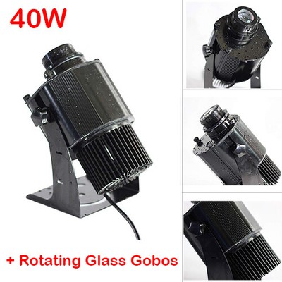 40W Outdoor Black Desktop Mountable LED Gobo Projector Advertising Logo Light us