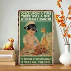 Vintage Veterinary Fantasy Tin Metal Signs Home Décor, 8.0x12.0 Iron Wall Art fo