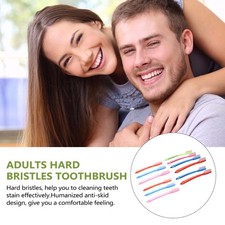 12 Pcs Practical Adult Toothbrush Manual Hard Bristles Teeth cleaning Tool