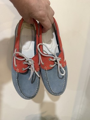Timberland Women s Blue & Red Leather Earth Keepers Classic Boat Shoe AU 38