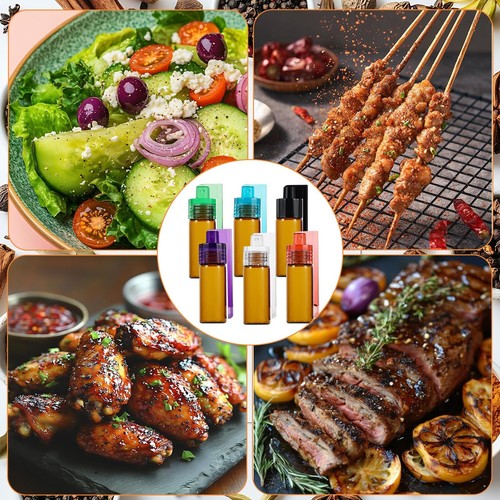 6 Stück Gewürzbehälter mit Löffel, 5 ml Mini Glas Gewürzspender, inklusive F... - Bild 5 von 7