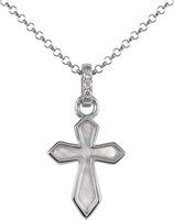 Jacques Lemans - Kette Schwert-Kreuz Sterlingsilber Mit Perlmutt/Zirkonia