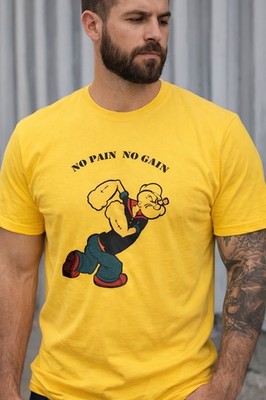 FIFTH DIMENSION_T-Shirt Popeye No Pain No Gain Retro Style verwaschen Gr. XL_Tee