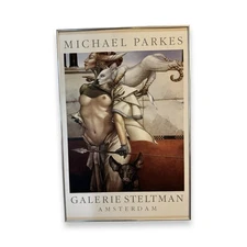 Michael Parkes 1988 “Stalking” Galerie Steltman Amsterdam Print 23x33.5 Framed