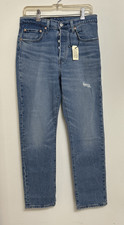 Levis 501 Original Fit Jeans Straight Leg Button Fly 100 Cotton Blue 30x30