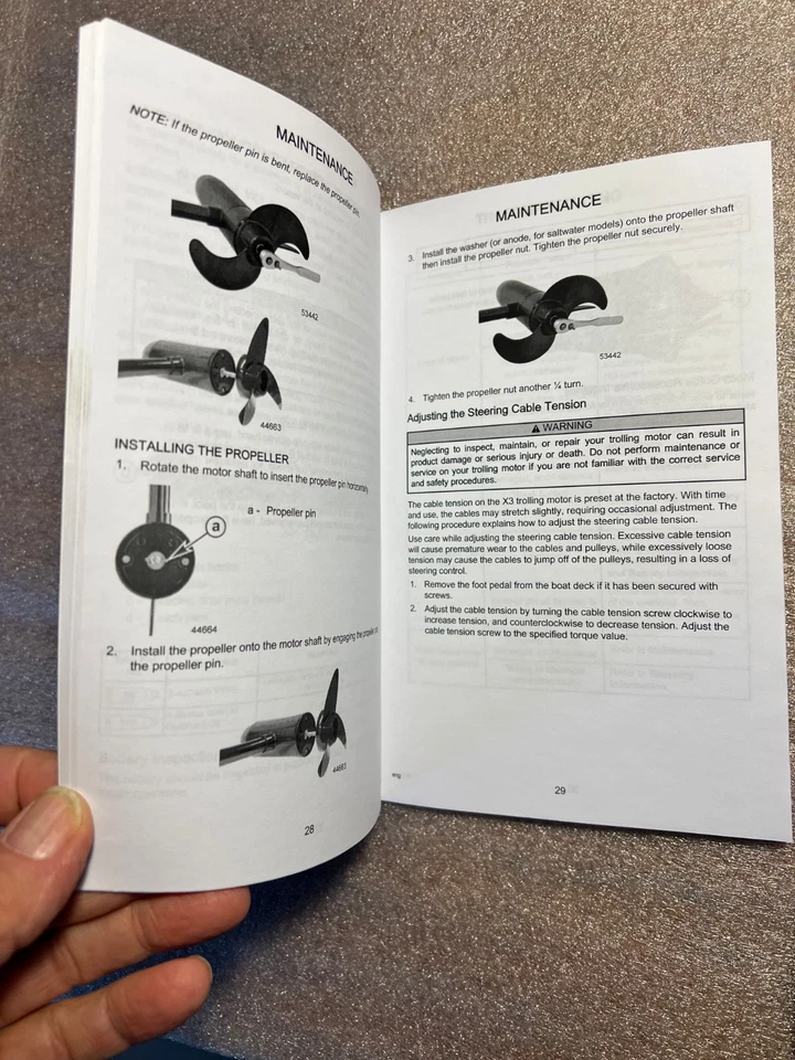 Motorguide X5/X3 Prop Kit W/ Prop,Hardware,Strap and Manual - Imagem 2 de 4