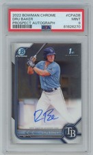 2022 Bowman Chrome Prospects auto psa9 Dru Baker Tampa Bay Rays #BCP-176