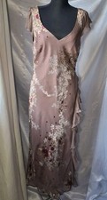 Monsoon Silk Blend Embroidered Beaded Maxi Dress UK 14 EU 42