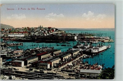 52230389 - Genova der Hafen da Villa Rosazzal Dampfer Eisenbahn Genua (Genova)