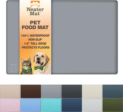 Neater Mat Pet Mats for Food and Water, Cat & Dog Bowl Mat Waterproof Silicone,