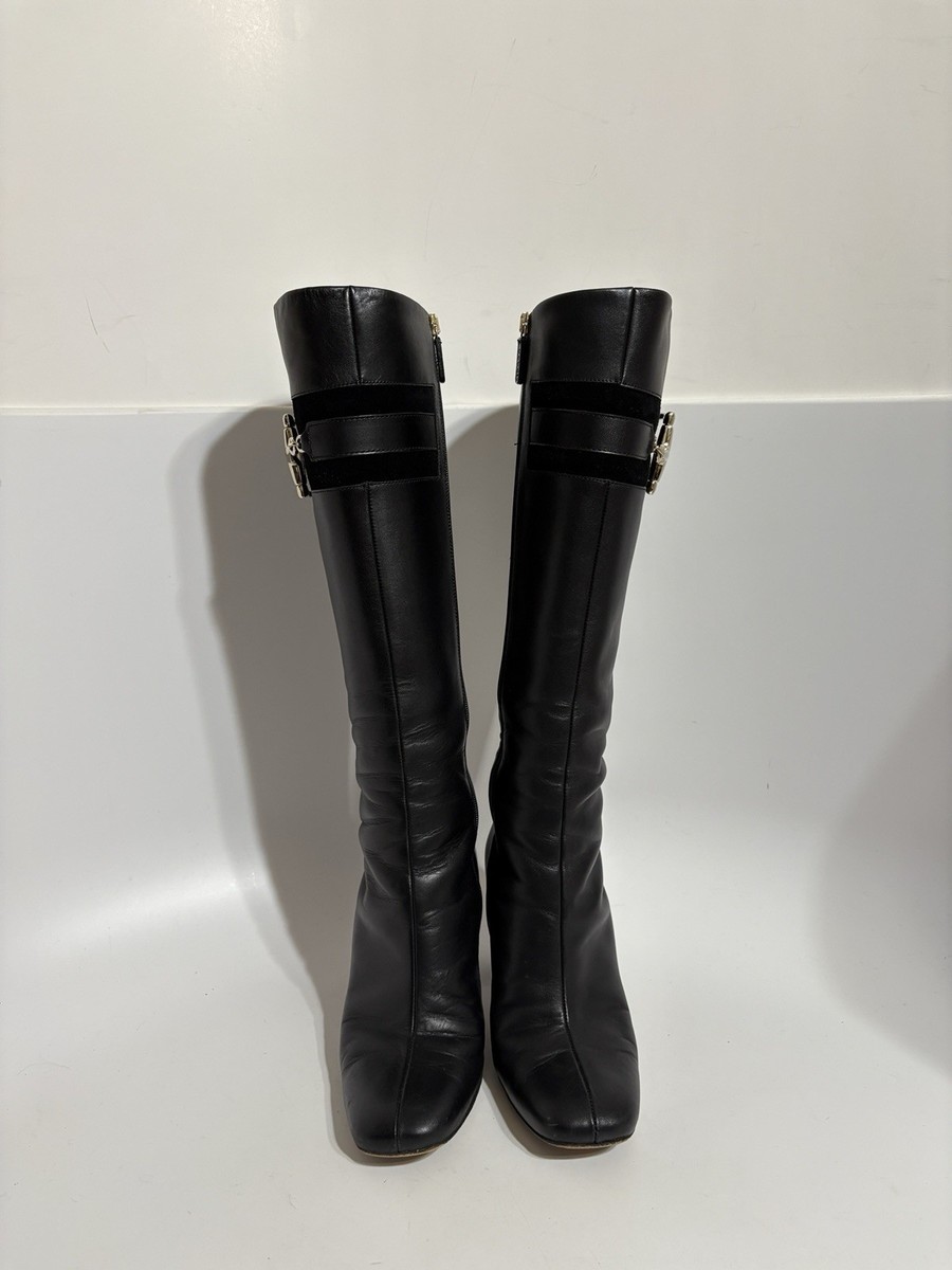 靴 vintage gucci boots Vtg Gucci Black Leather Horse Bit Boots 36 | eBay