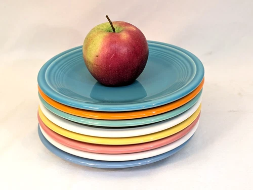 8 Fiestaware Salad Plates 7 1/4 Homer Laughlin Multi Colors Lot MCM