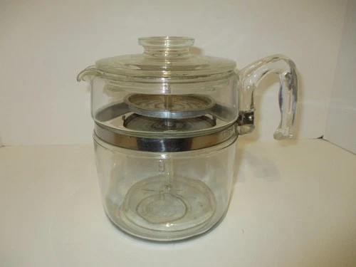 Vintage Pyrex 7759 9 Cup Glass Percolator Coffee Pot No Basket