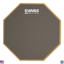 Evans RealFeel 6" Drum Practice Pad - Premium Single-Sided Gum Rubber, Mountable