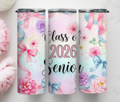 Class of 2026 Senior Girl Design Tumbler 20oz Stainless Steel Travel Cup Mug