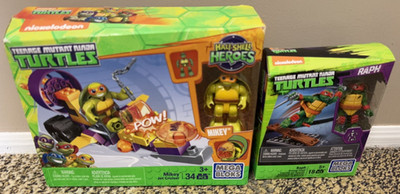 Mega Bloks Teenage Mutant Ninja Turtles Mikey Jet Cruiser / Ralph Seesaw Stunt
