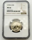 1978-D Washington Clad Quarter 25C NGC MS66 BU UNC Denver US Coin BM1
