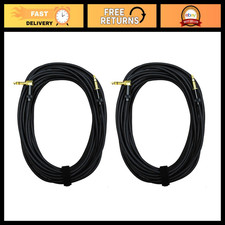 50ft Gold-Plated 1/4" TRS Right Angle & Straight Audio Patch Cables - 2 Pack