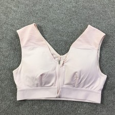 Tommie Copper Sports Bra Womens Medium Pink Zip Front Activewear Gym Support