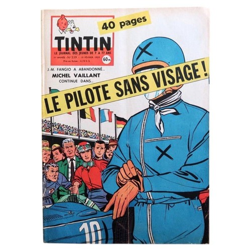 Tintin Magazine N°539 “Le Pilote Sans Visage” — Original 1959 — First Michel Vai