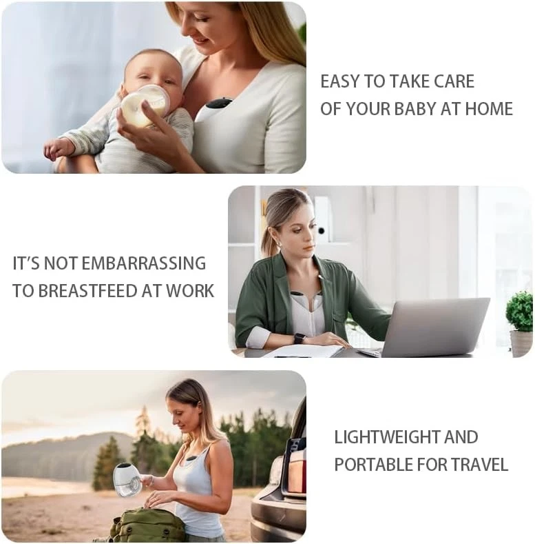 Elektrisch Milchpumpe Leise Milchpumpe Freihändige Brustpumpe mit 12 Saugstufen - Bild 4 von 4