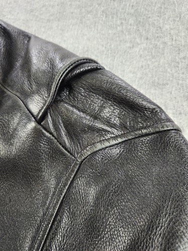 Vtg Wilsons Leather Jacket Mens Large XL Black Full Zip Bomber Coat Thinsulate - Picture 21 of 24