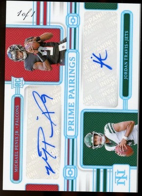 2024 National Treasures Prime Pairings Jordan Michael Penix Jr. 1/1 Dual auto