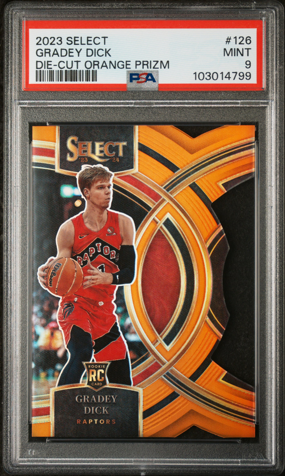 2023 PANINI SELECT DIE-CUT ORANGE PRIZM #126 GRADEY DICK 25/65 PSA 9