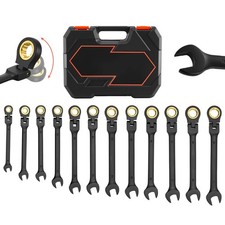 Uimoso 24-Piece Flex-Head Ratcheting Combination Wrench Set - Black